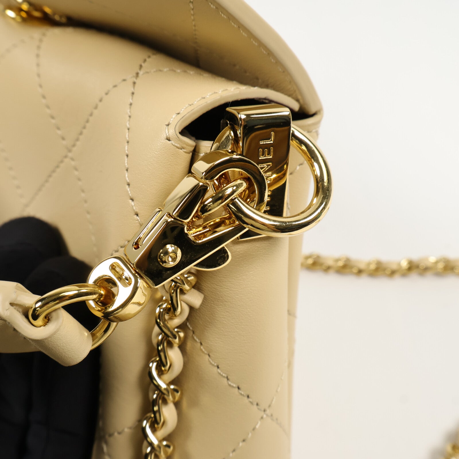 CHANEL 牛皮皮革Chain Shoulder Bag鏈帶手挽肩背兩用袋