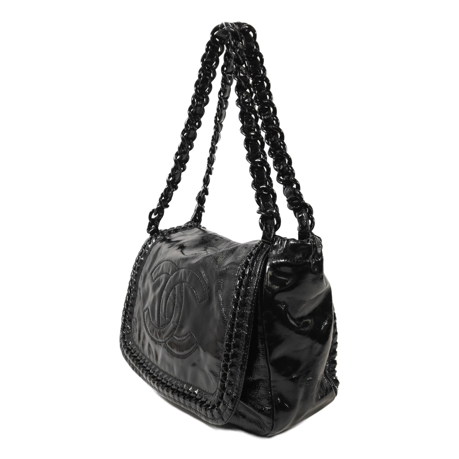 CHANEL 漆皮皮革Shoulder Bag肩背袋