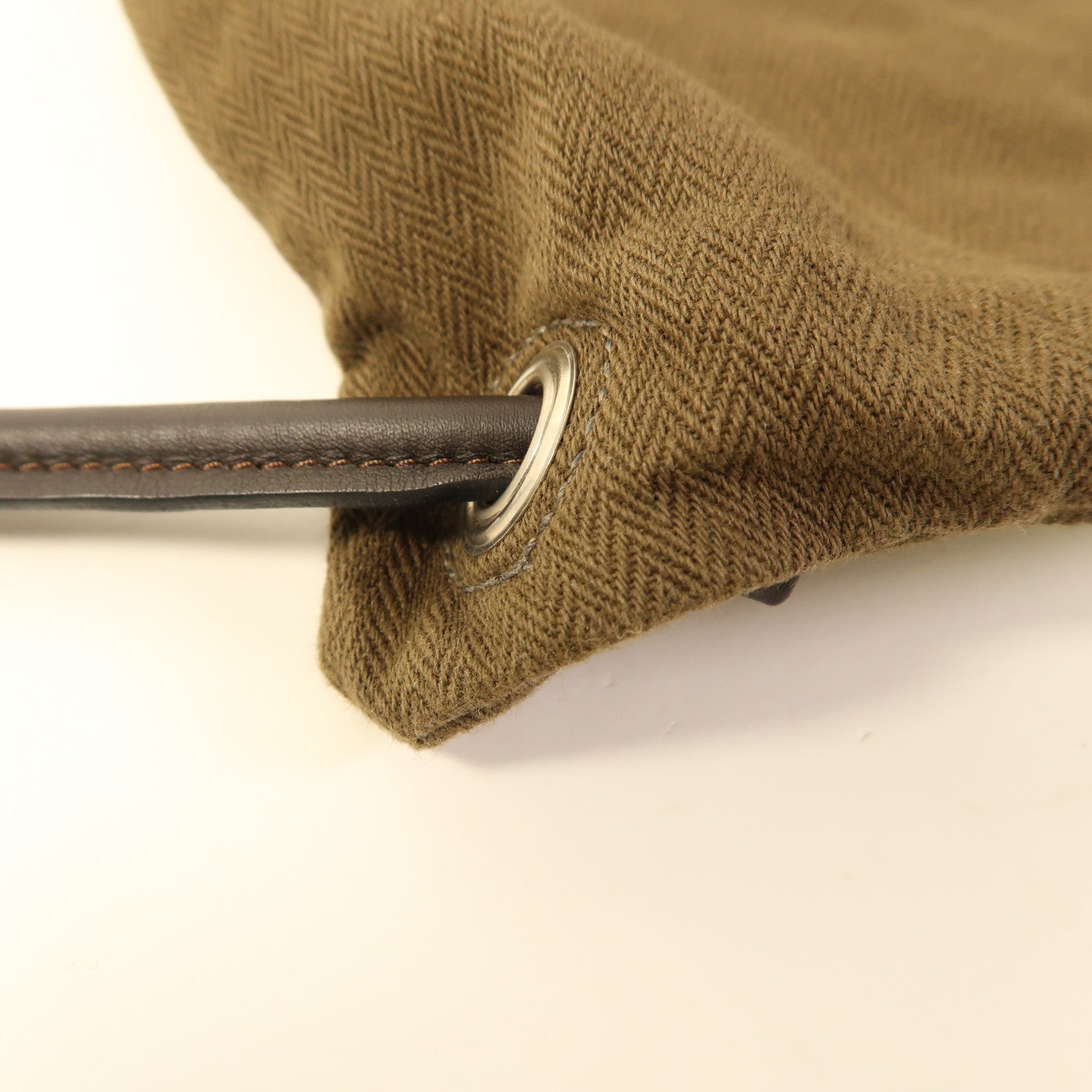 HERMES 帆布/皮革Aline Grooming Backpack背包Kaki