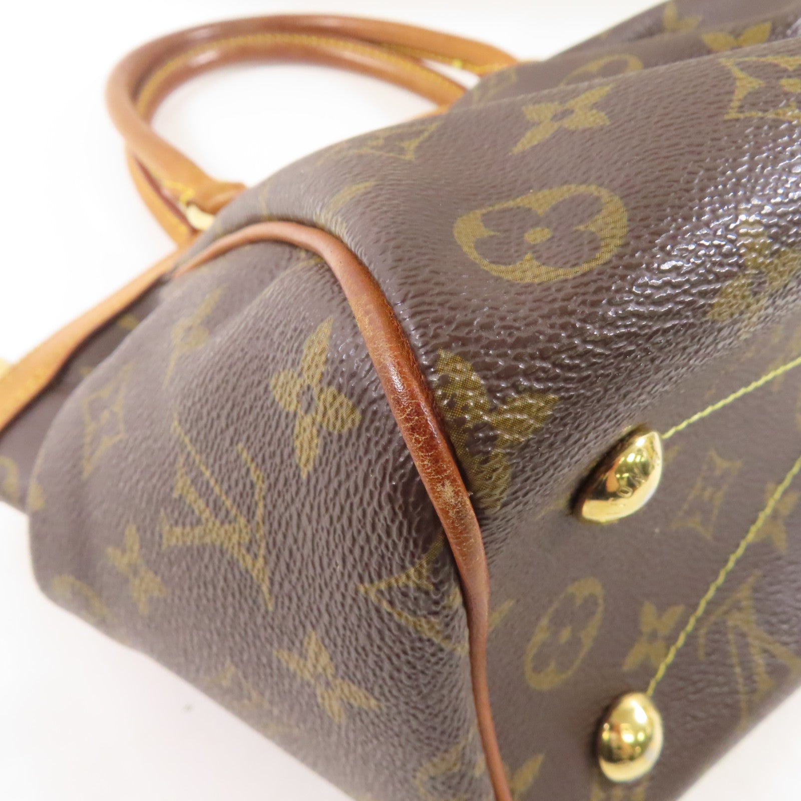 LOUIS VUITTON Monogram Tivoli PM金扣手挽袋啡色