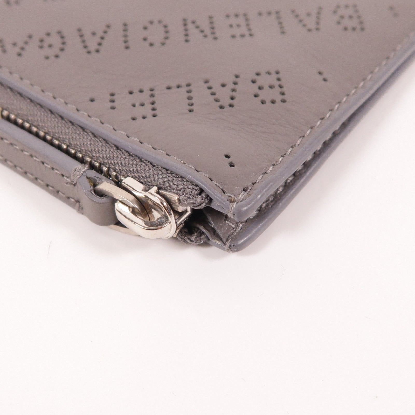 BALENCIAGA SHW Card Case/Card Holder 640535 Calfskin Leather Grey