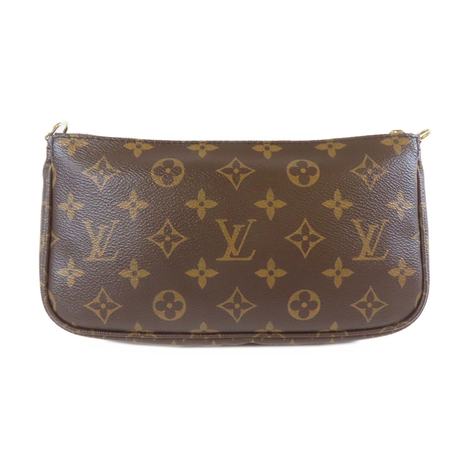 LOUIS VUITTON Monogram Multi Pochette Accessories金扣肩背袋啡色