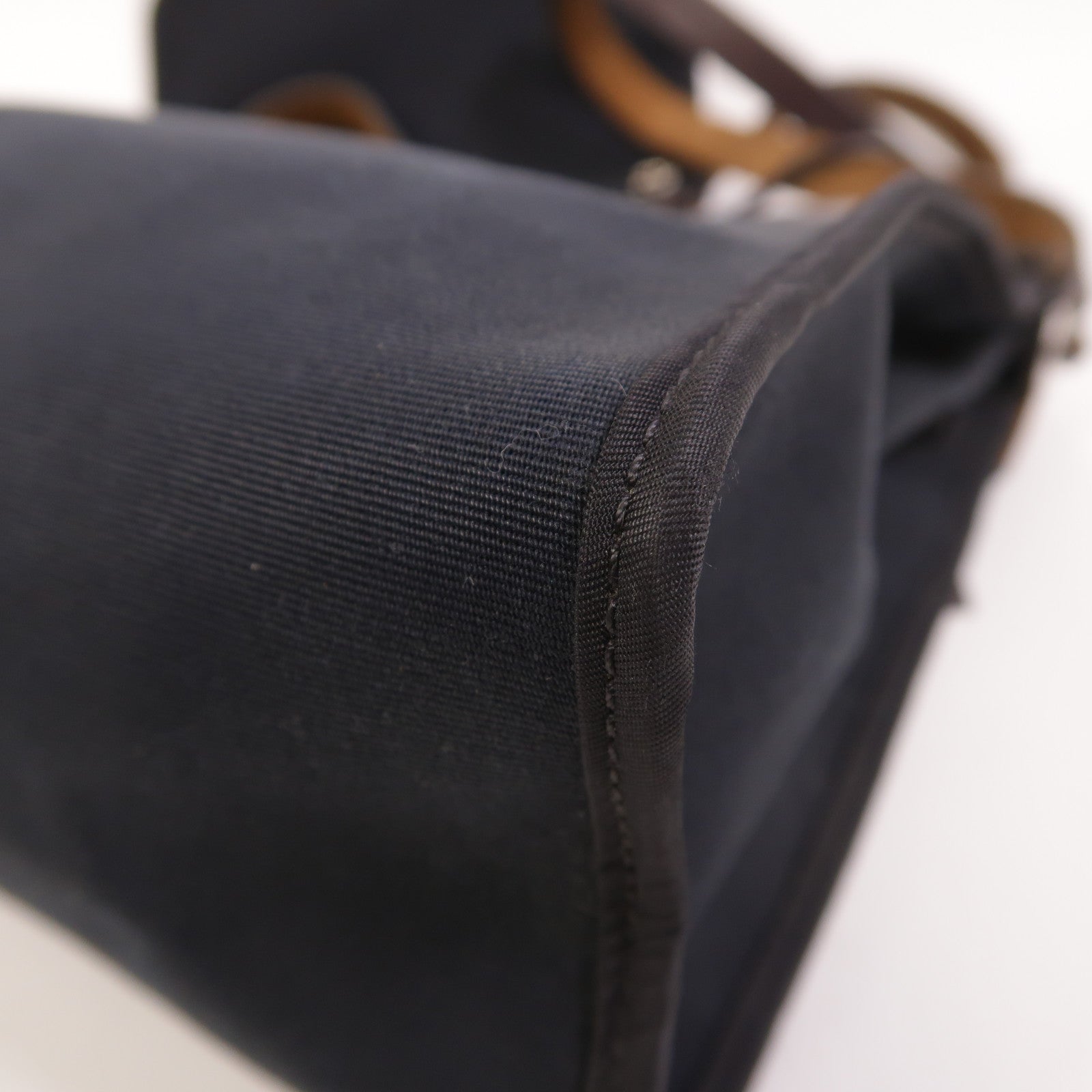 HERMES 帆布Herbag PM銀扣手挽肩背兩用袋
