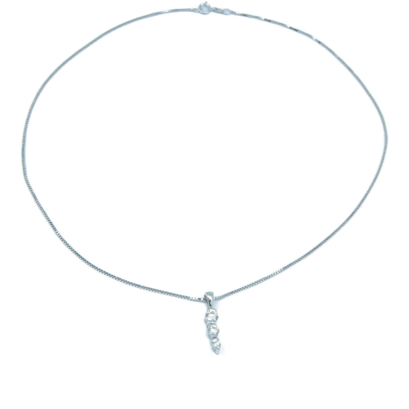 JEWELRY 【激減優惠】18K白金Diamond Necklace 0.40ct鑽石項鍊銀色