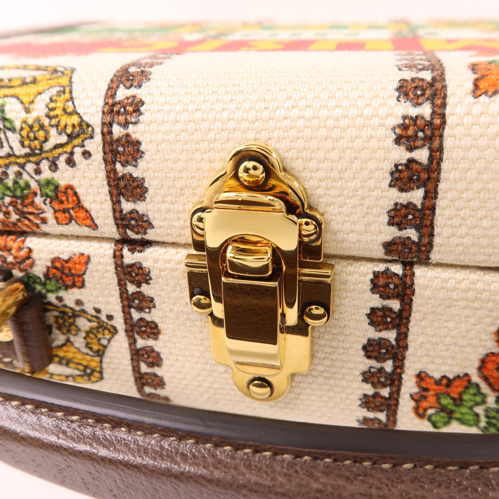 GUCCI 帆布/皮革Beauty Case金扣手挽肩背兩用袋