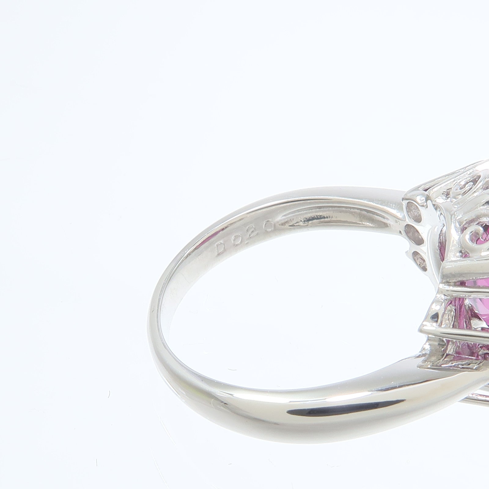 JEWELRY PT900鉑金Garnet Diamond Ring石榴石/鑽石戒指