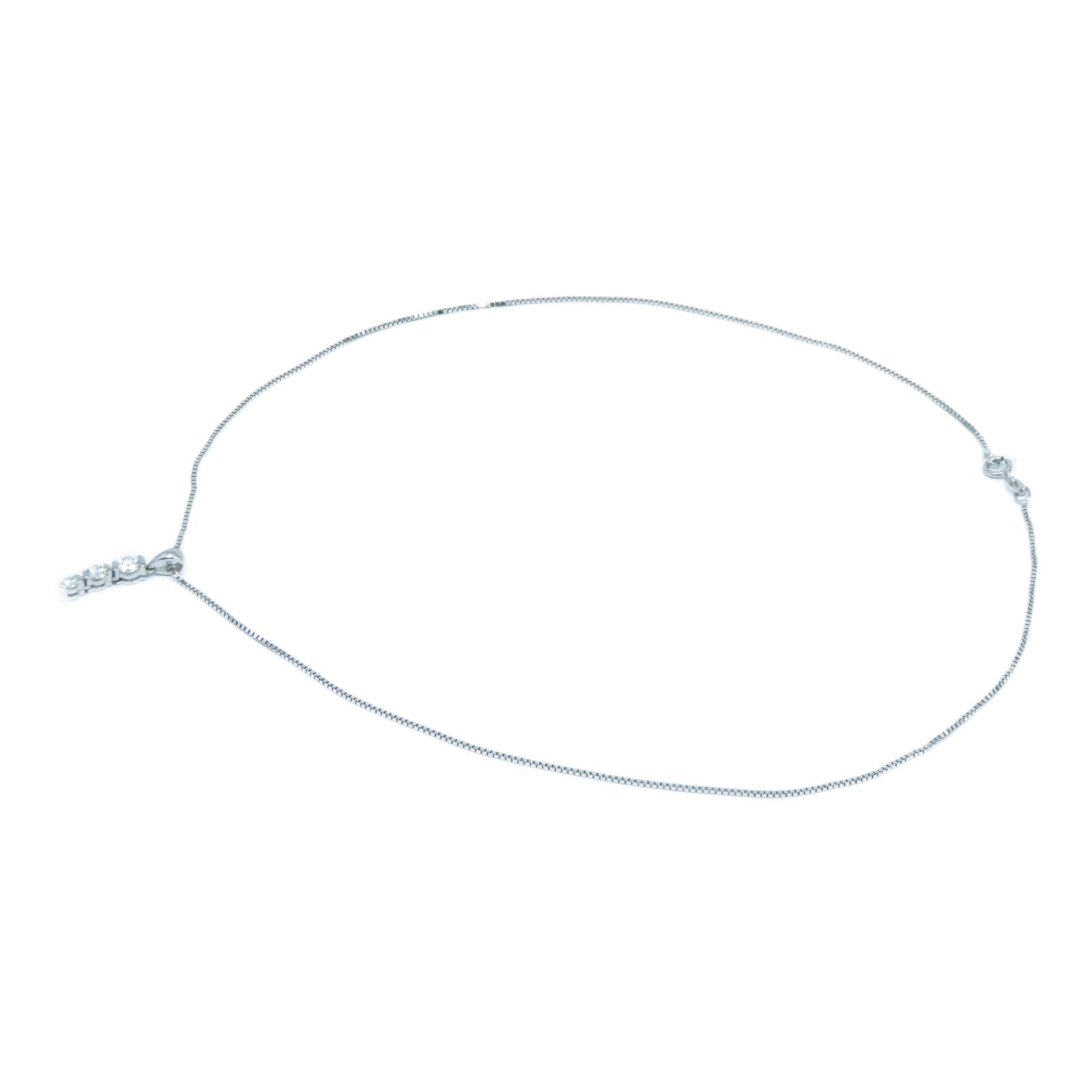 JEWELRY 【激減優惠】18K白金Diamond Necklace 0.40ct鑽石項鍊銀色