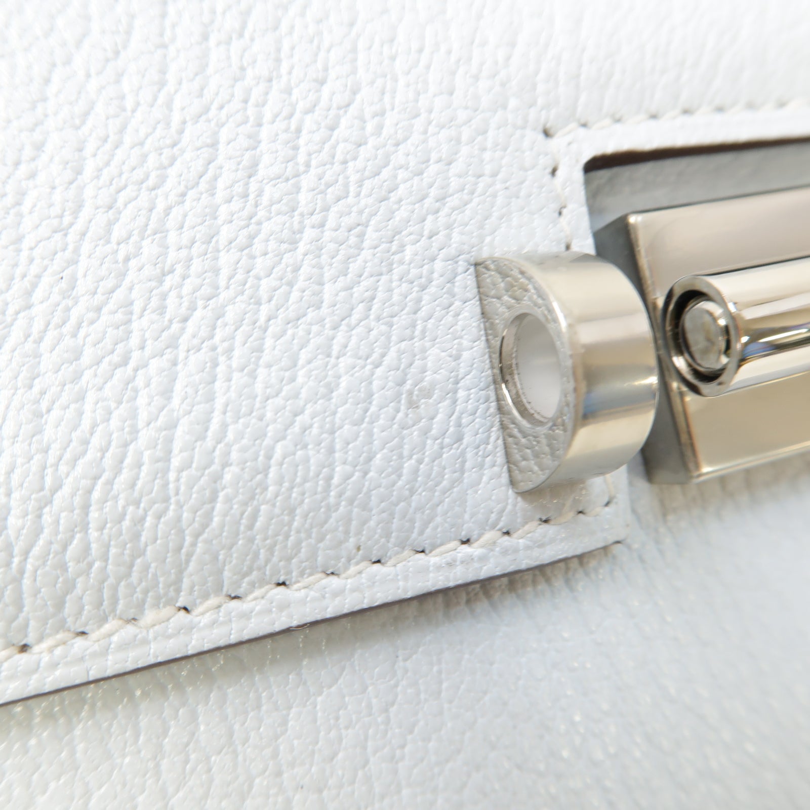 HERMES 【激減優惠】Chevre皮革Verrou Mini Shoulder Bag銀扣肩背袋Bleu Brume淺藍色