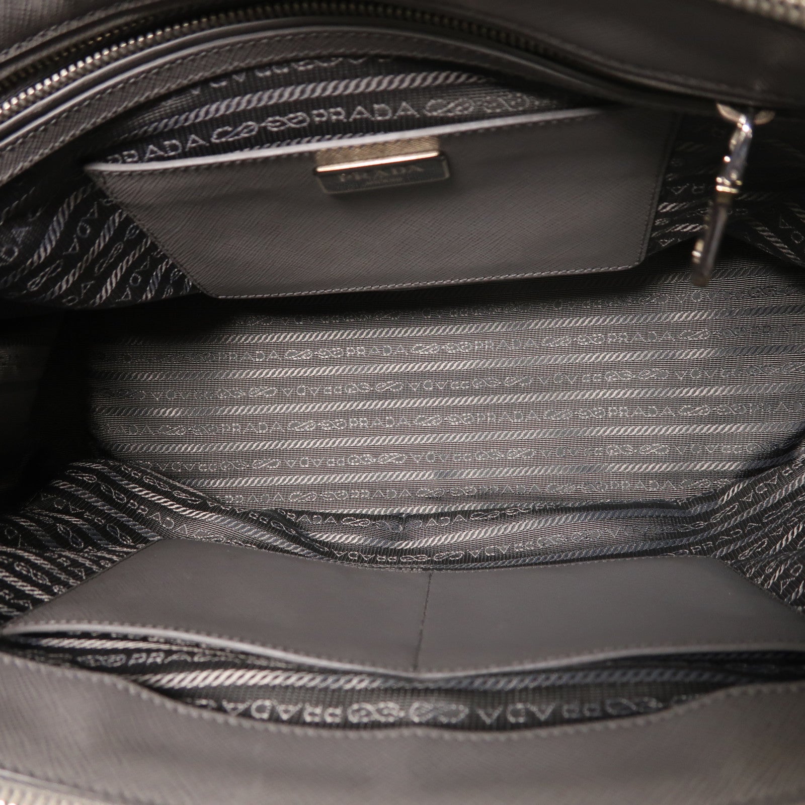 PRADA 牛皮皮革Killer Bag銀扣手挽肩背兩用袋