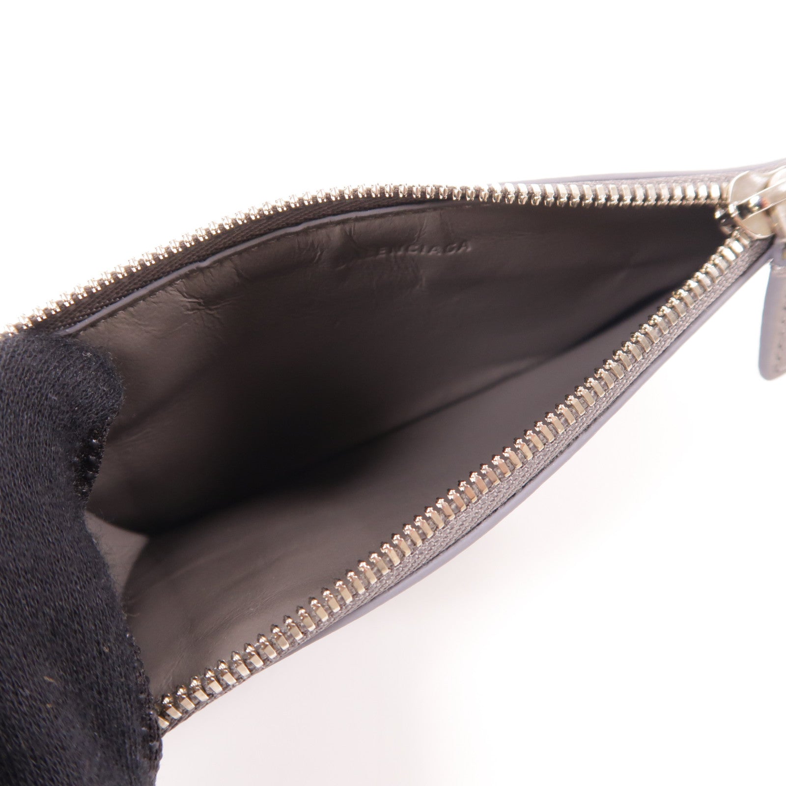 BALENCIAGA SHW Card Case/Card Holder 640535 Calfskin Leather Grey