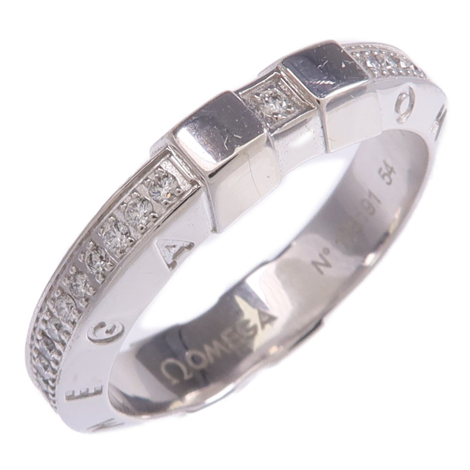JEWELRY 【激減優惠】18K白金Omega Ring鑽石戒指Omega#54/US#6.5
