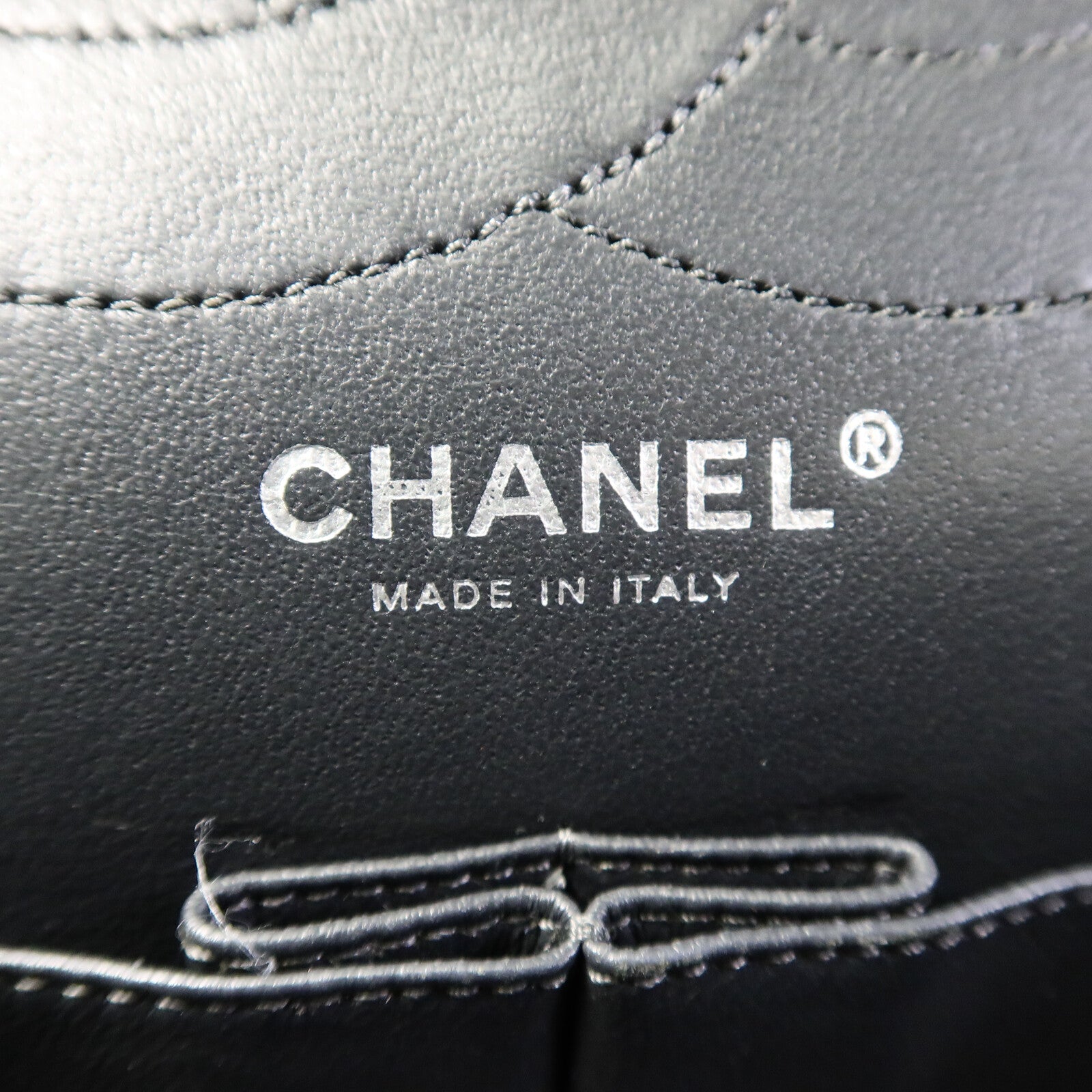 CHANEL 牛皮皮革2.55 Jumbo鏈帶手挽肩背兩用袋