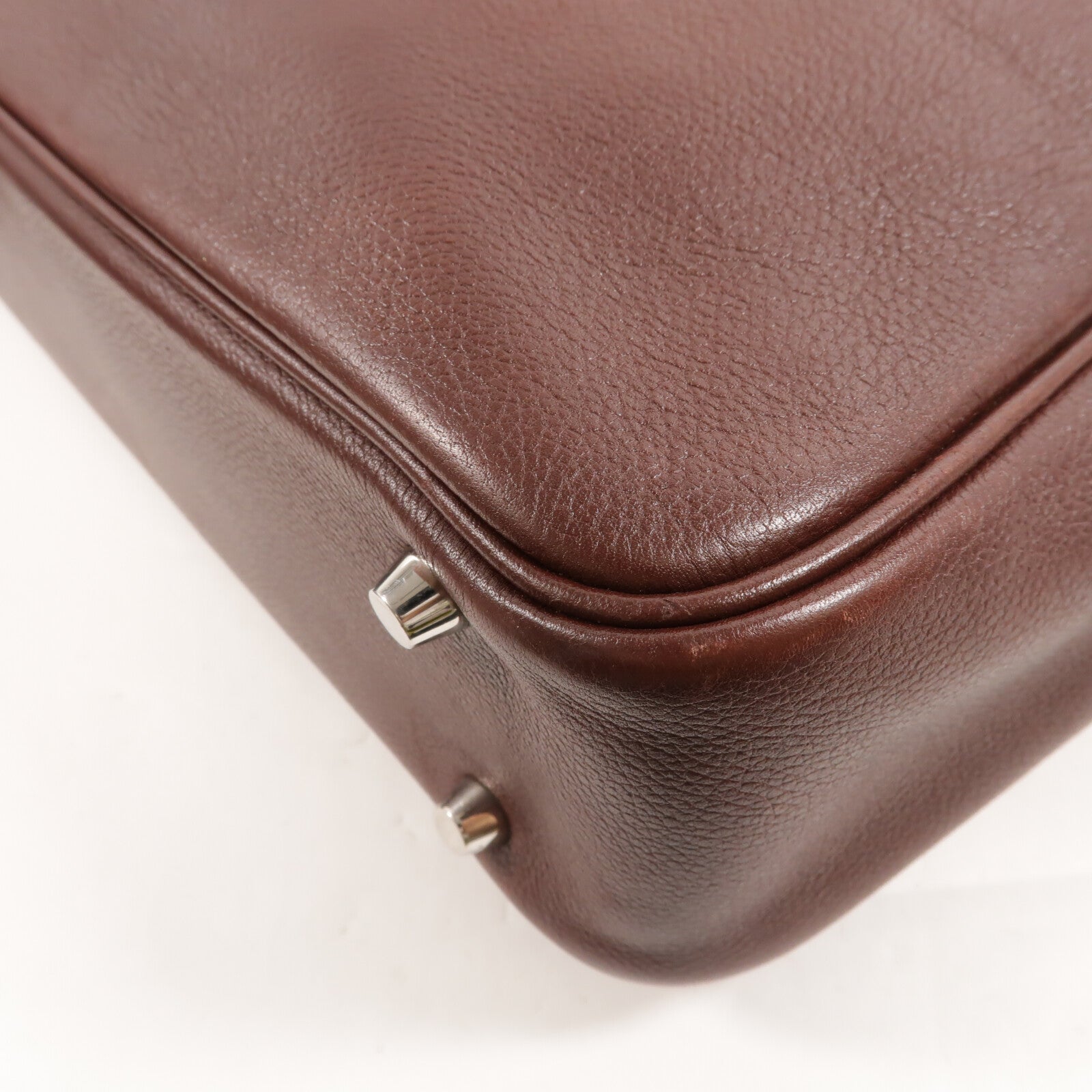 HERMES Clemence皮革Plume Dog 38公事包Bordeaux