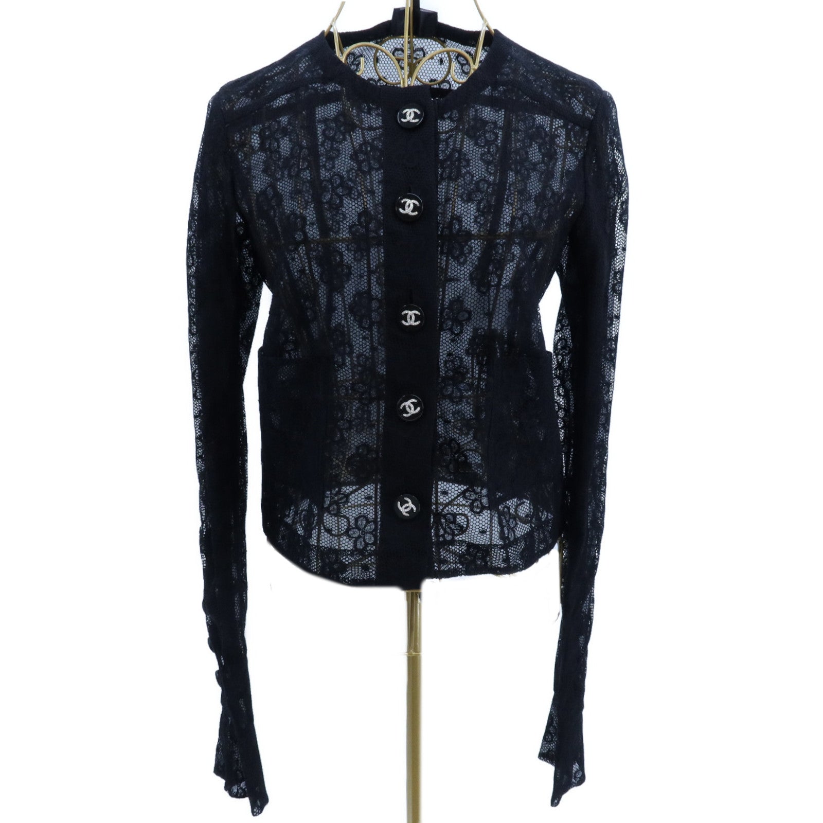 CHANEL Cotton/Polyamide Collarless Jacket外套