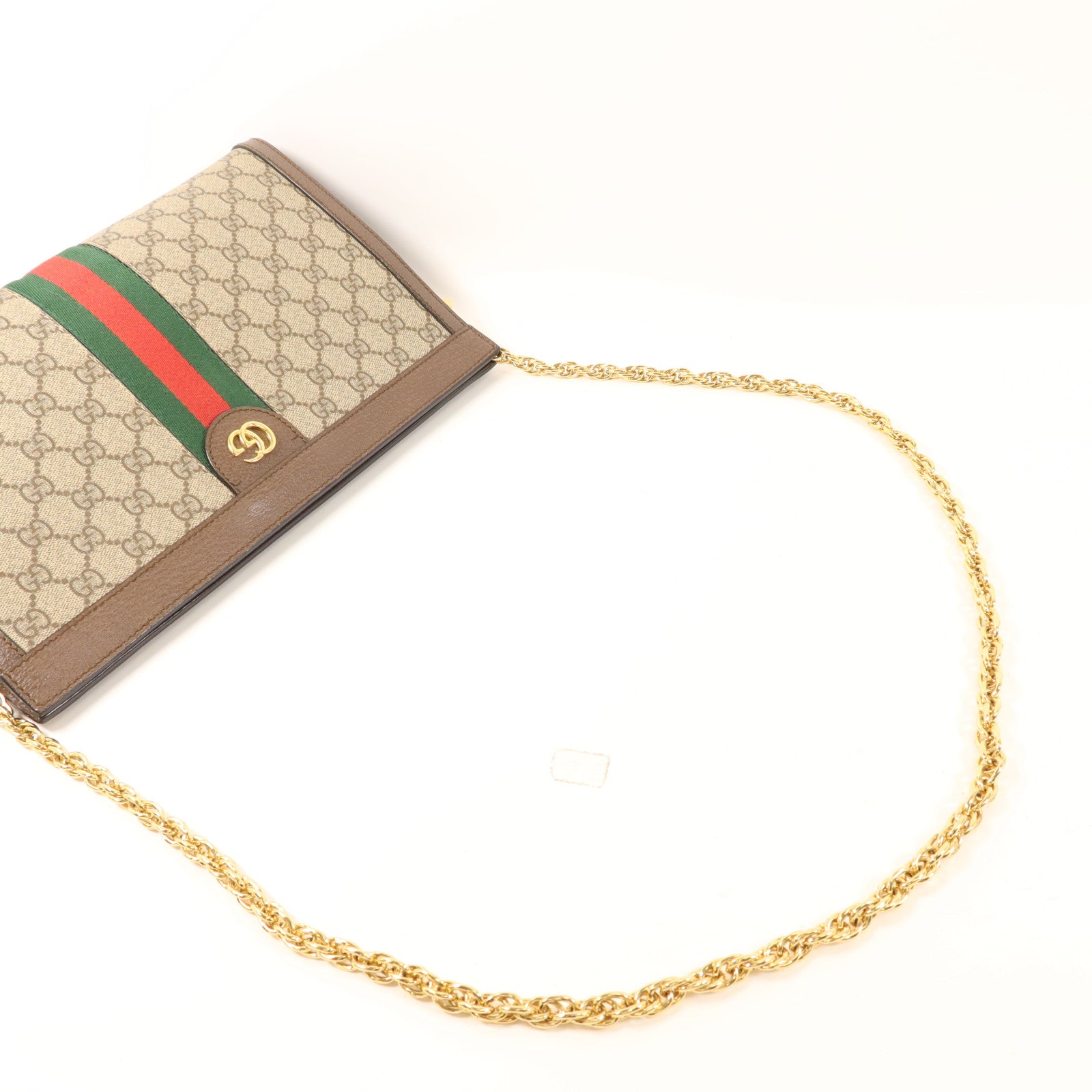 GUCCI 塗層帆布Ophidia金扣鏈帶肩背袋