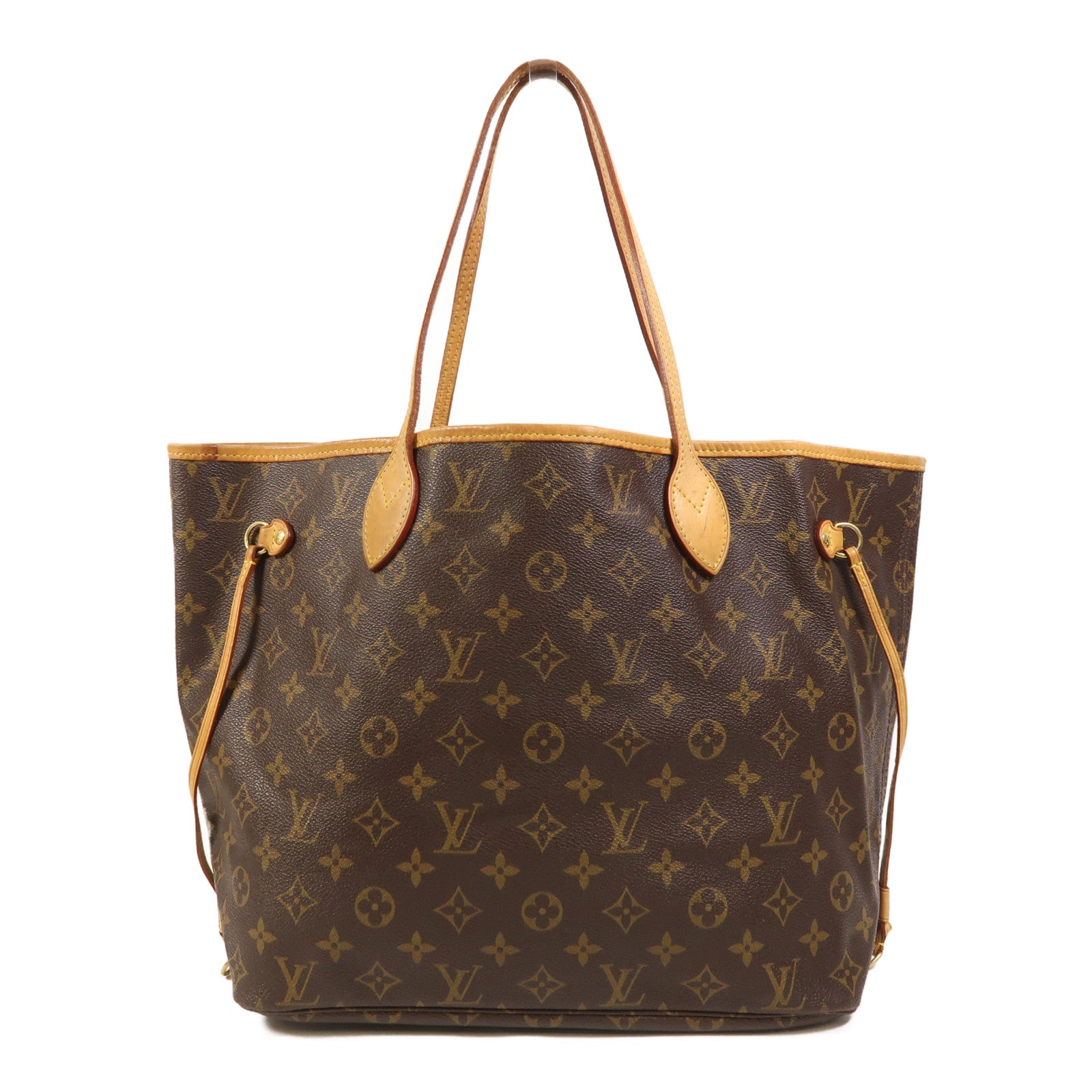 LOUIS VUITTON Monogram Neverfull MM金扣手挽袋