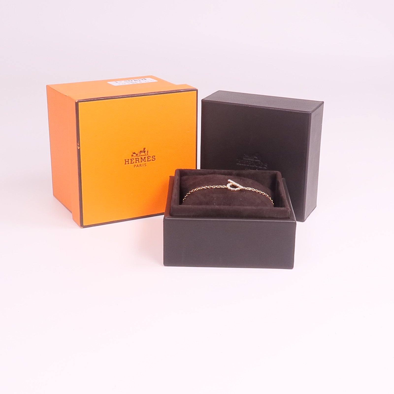 HERMES 18K玫瑰金Finesse Bracelet鑽石手鏈