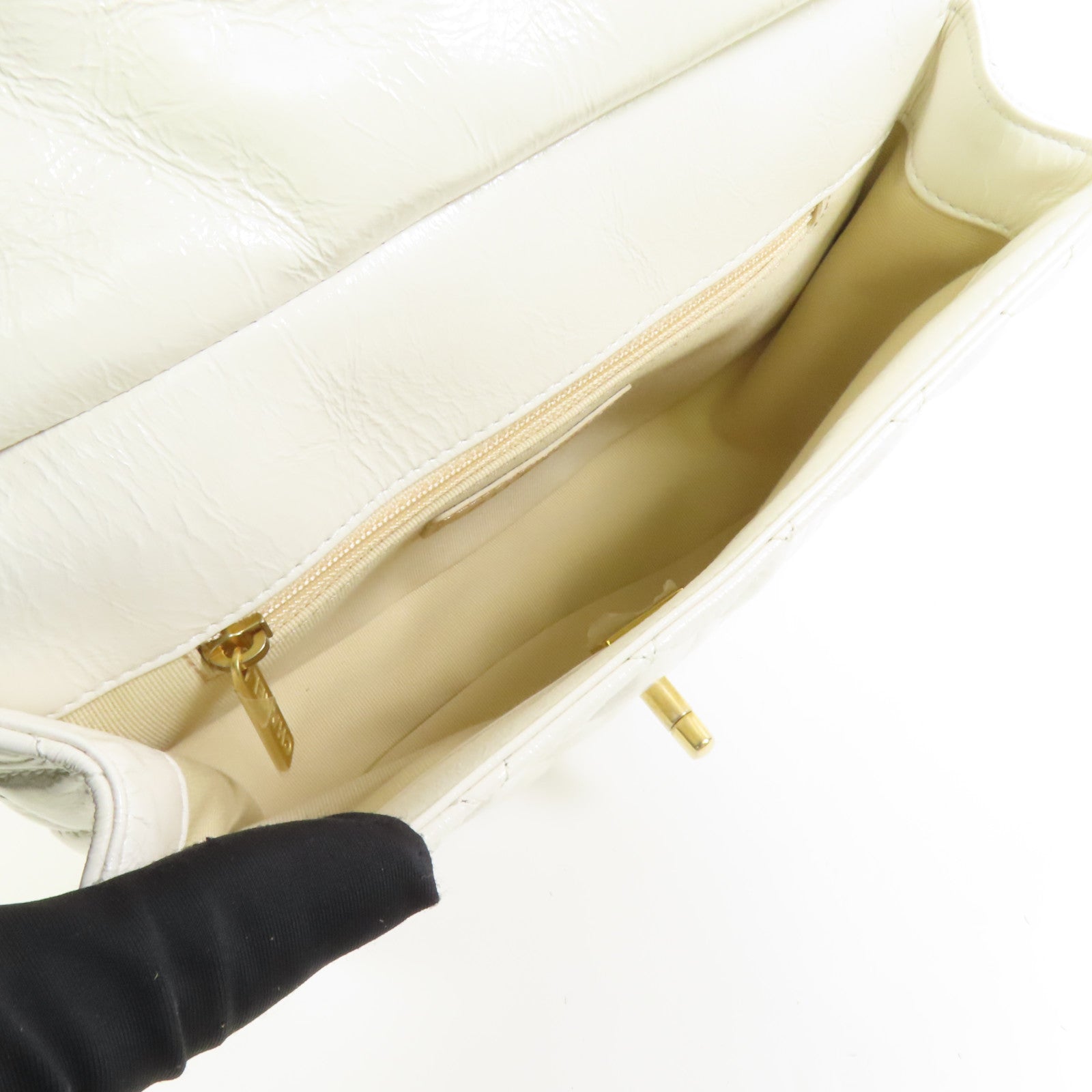 CHANEL 牛皮皮革24C 金扣手挽肩背兩用袋