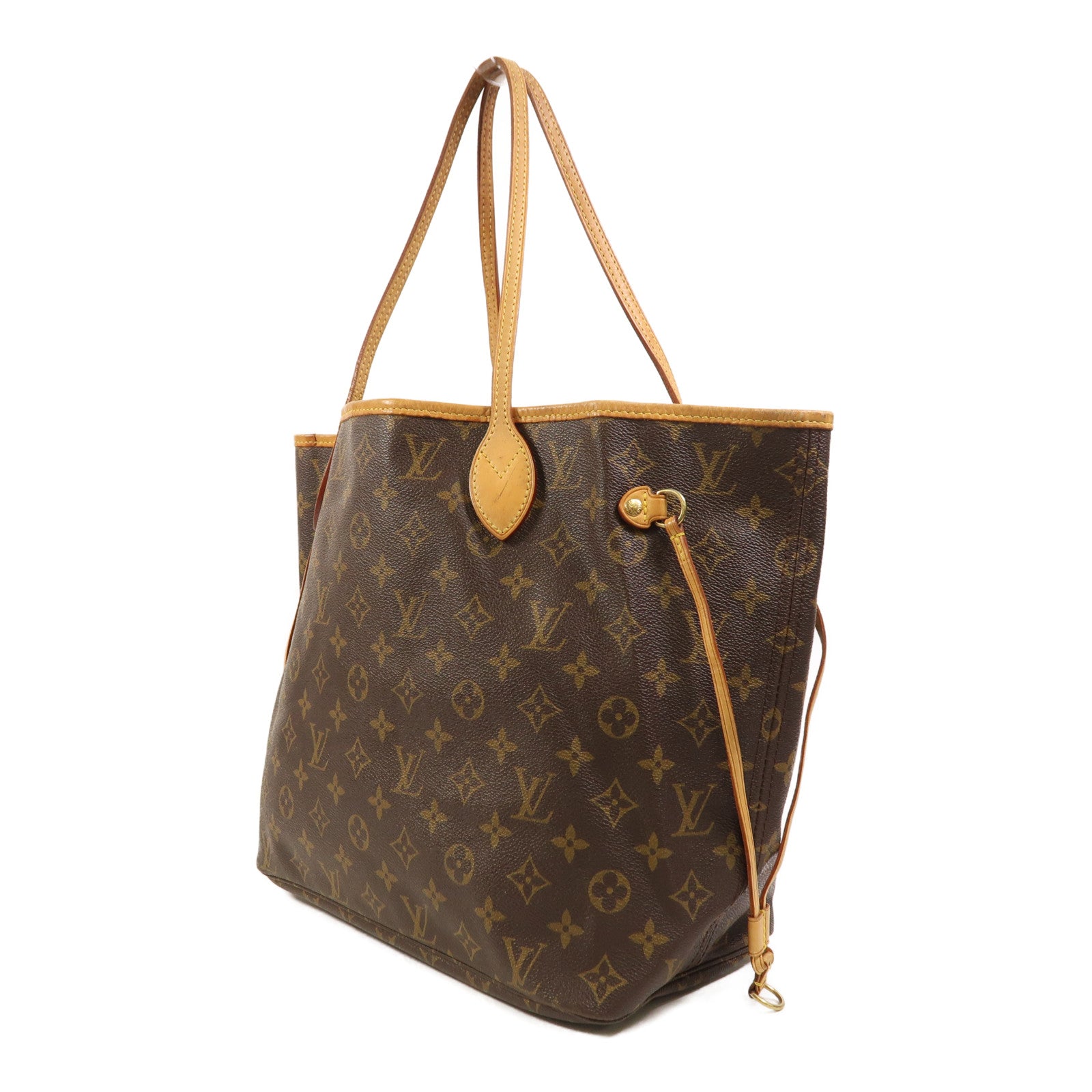LOUIS VUITTON Monogram Neverfull MM金扣手挽袋