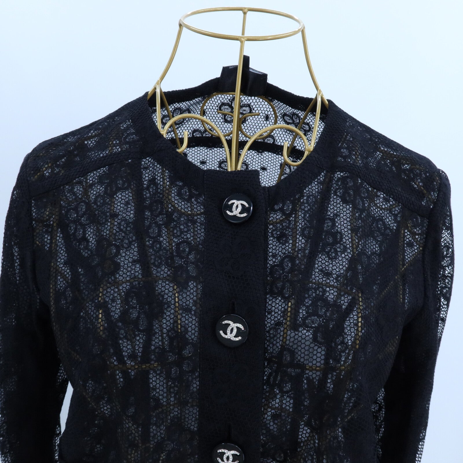 CHANEL Cotton/Polyamide Collarless Jacket外套