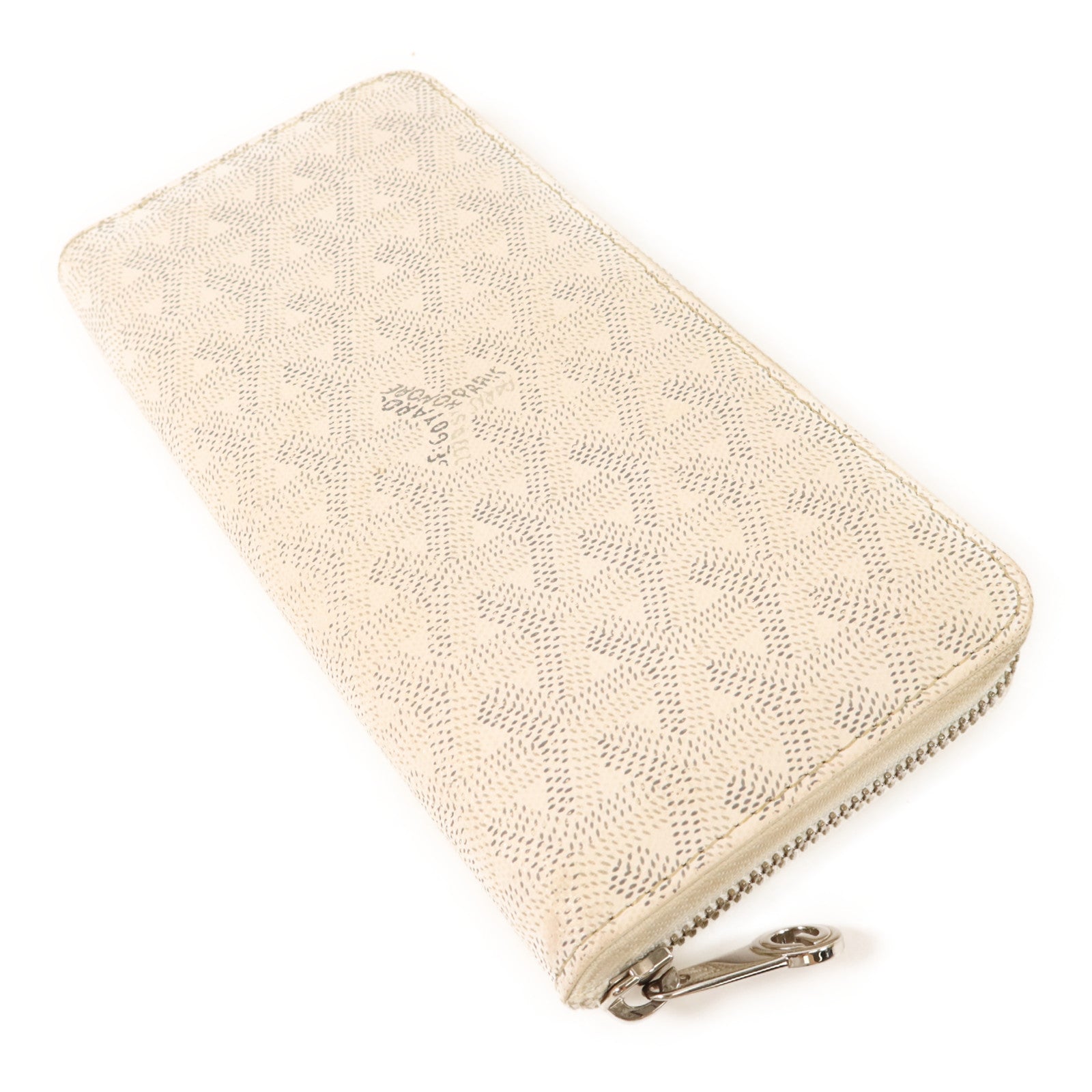 GOYARD 【激減優惠】塗層帆布/牛皮皮革Matignon GM Wallet銀扣拉長鏈錢包