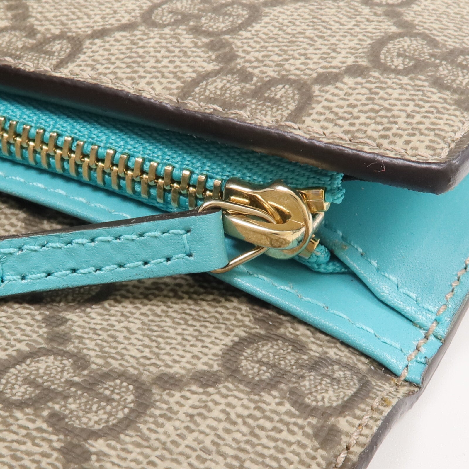 GUCCI 塗層帆布Long Wallet金扣長錢包