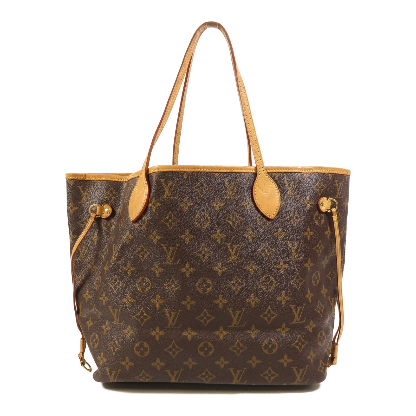 LOUIS VUITTON Monogram Neverfull MM金扣手挽袋