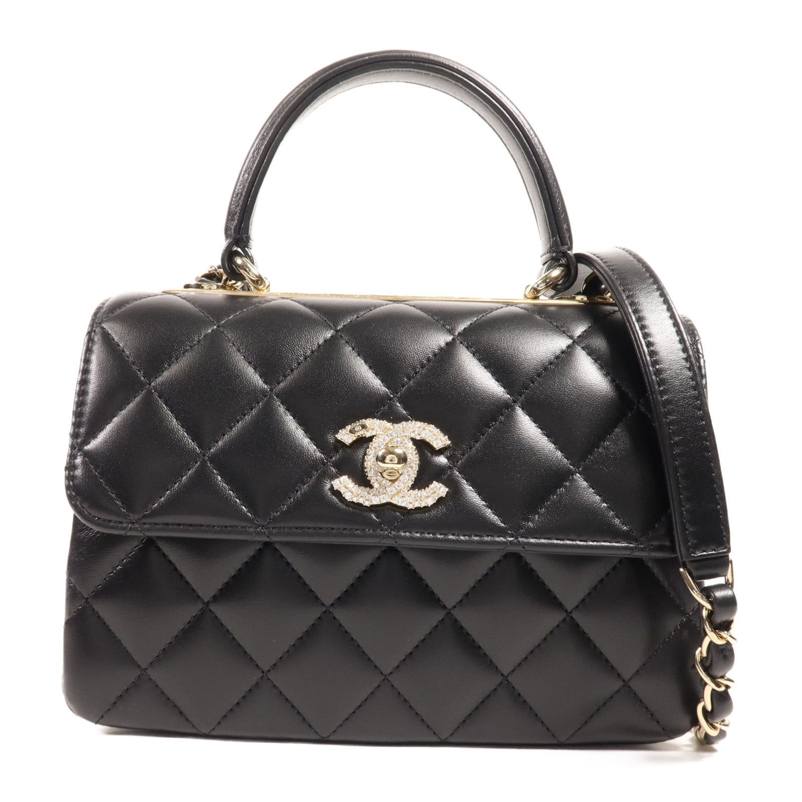 CHANEL 【激減優惠】羊皮皮革Trendy CC金扣手挽肩背兩用袋