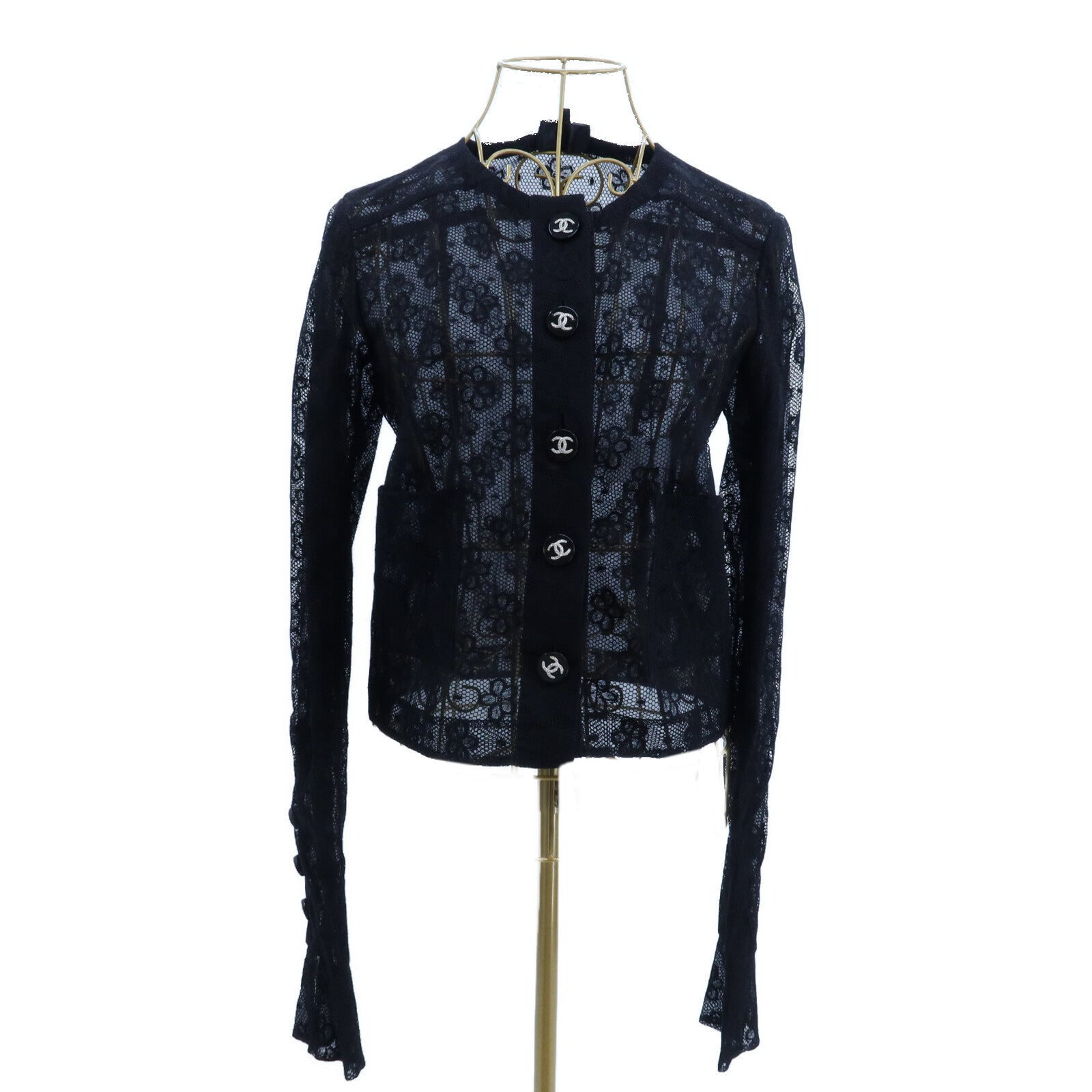 CHANEL Cotton/Polyamide Collarless Jacket外套