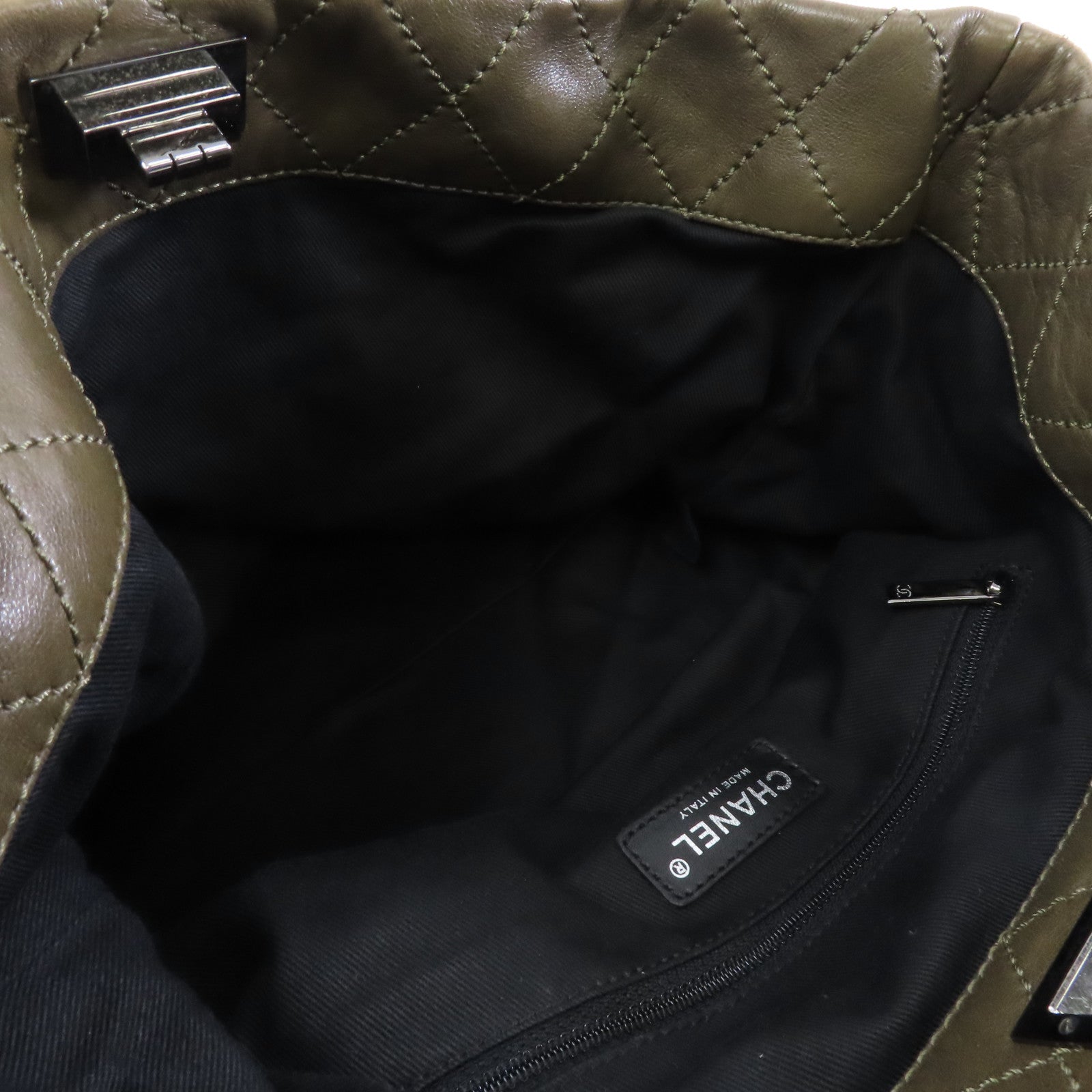CHANEL 【激減優惠】羊皮皮革Handbag銀扣手挽袋啡色