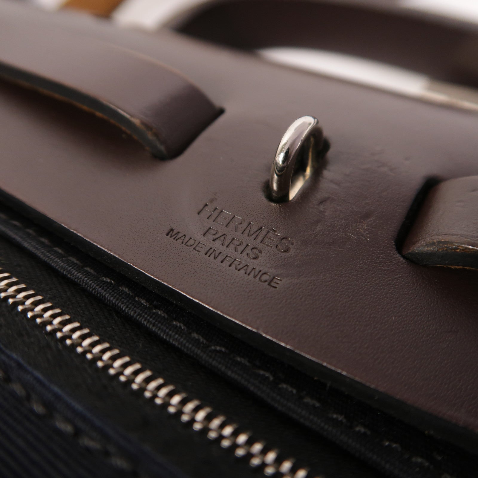 HERMES 帆布Herbag PM銀扣手挽肩背兩用袋