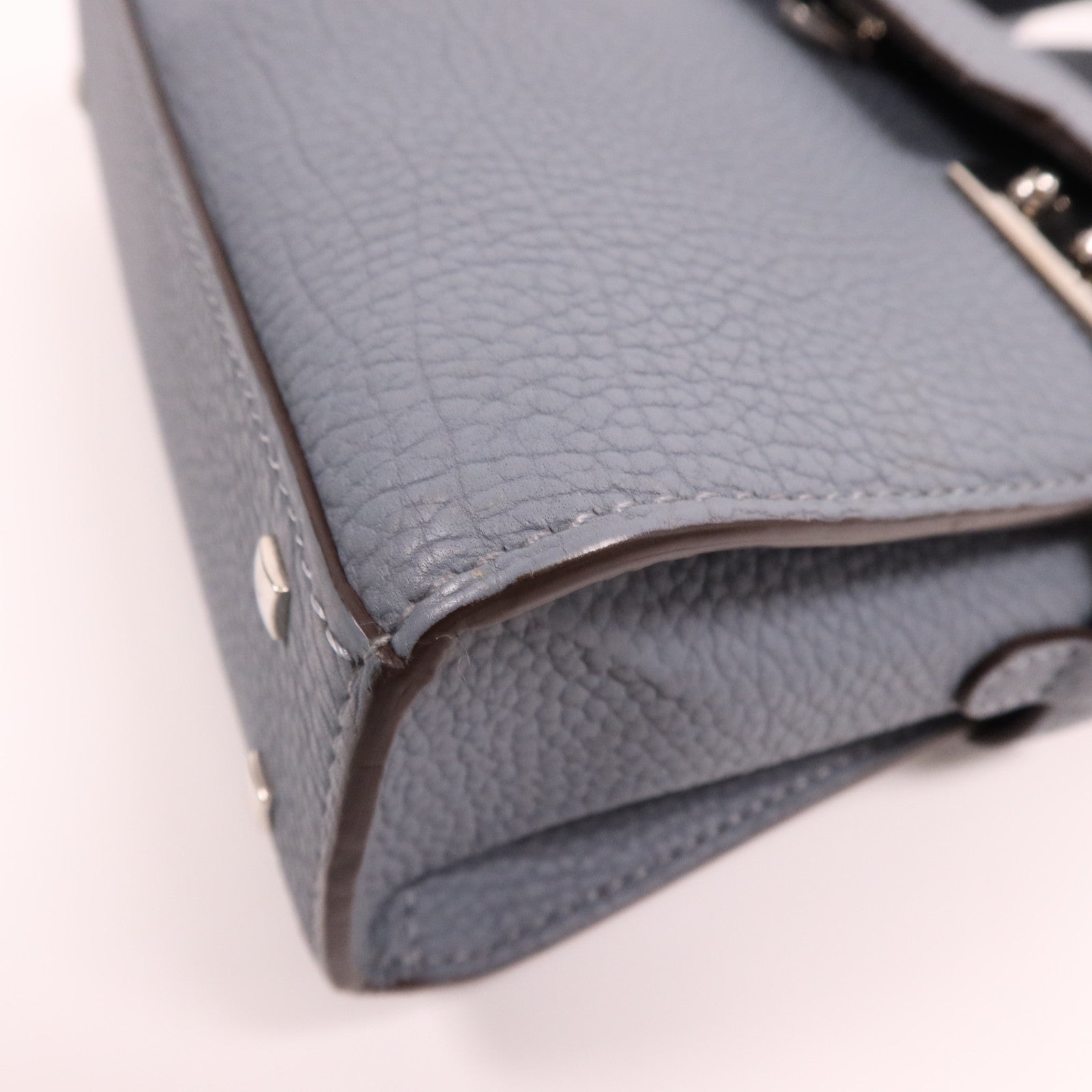 Delvaux 牛皮皮革Tempete Mini銀扣手挽肩背兩用袋