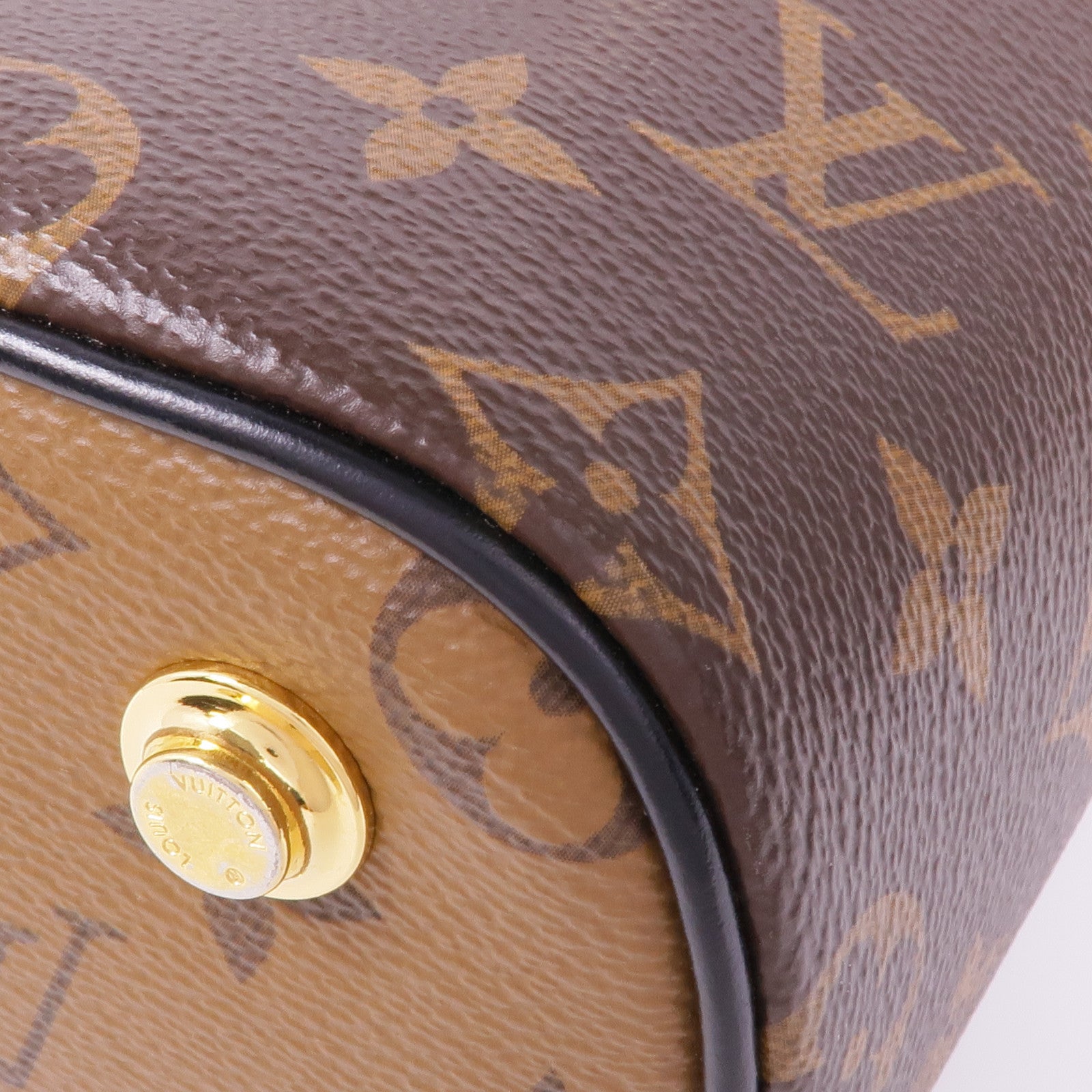 LOUIS VUITTON Monogram Reverse Vanity PM金扣手挽肩背兩用袋棕色