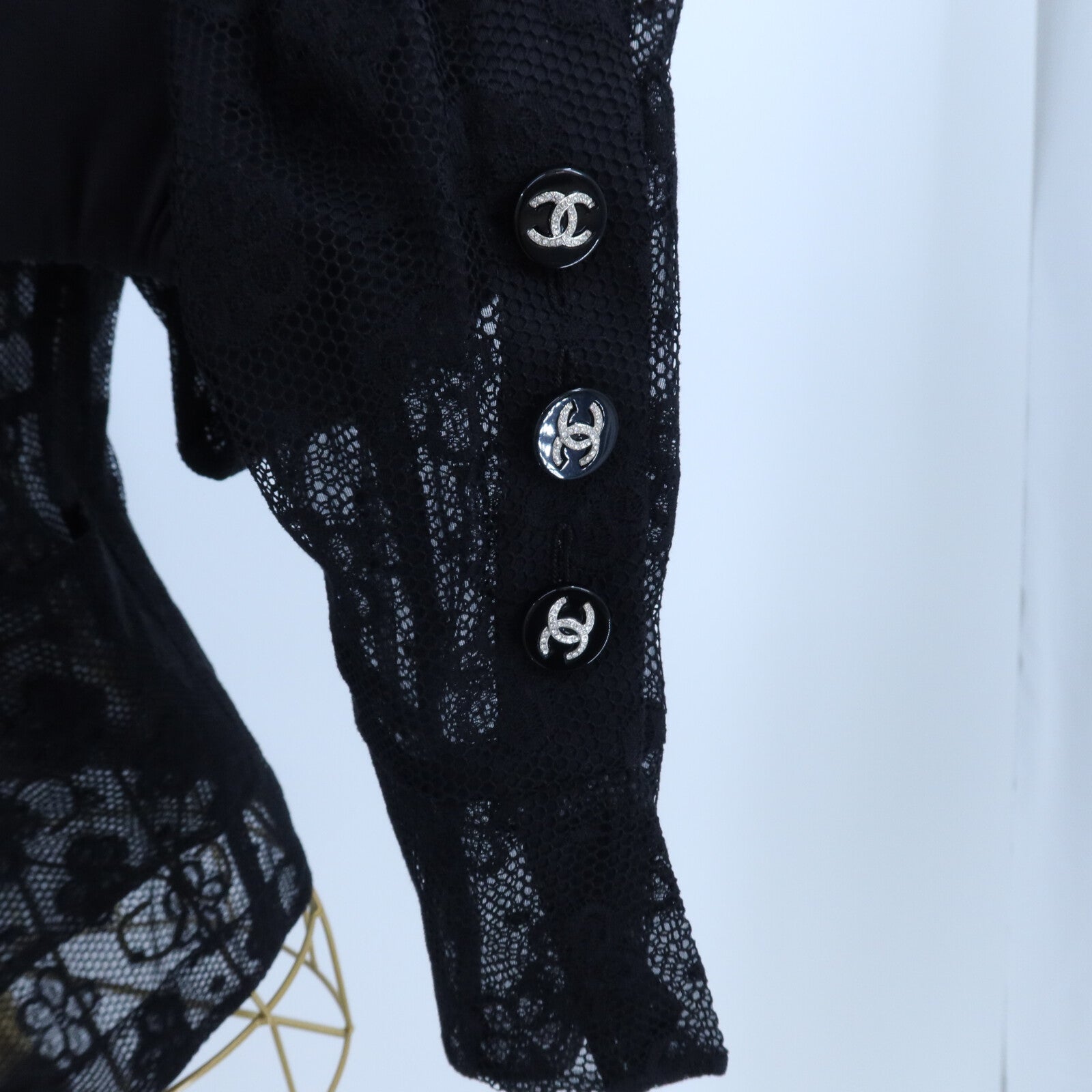 CHANEL Cotton/Polyamide Collarless Jacket外套