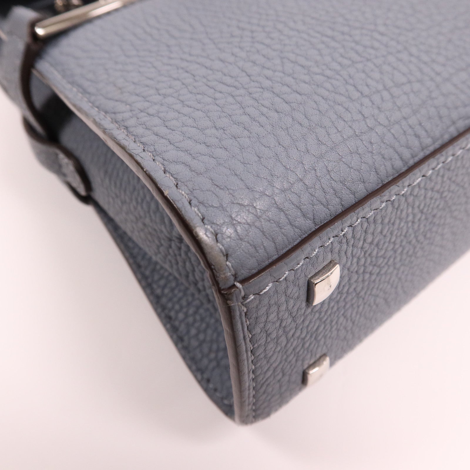 Delvaux 牛皮皮革Tempete Mini銀扣手挽肩背兩用袋