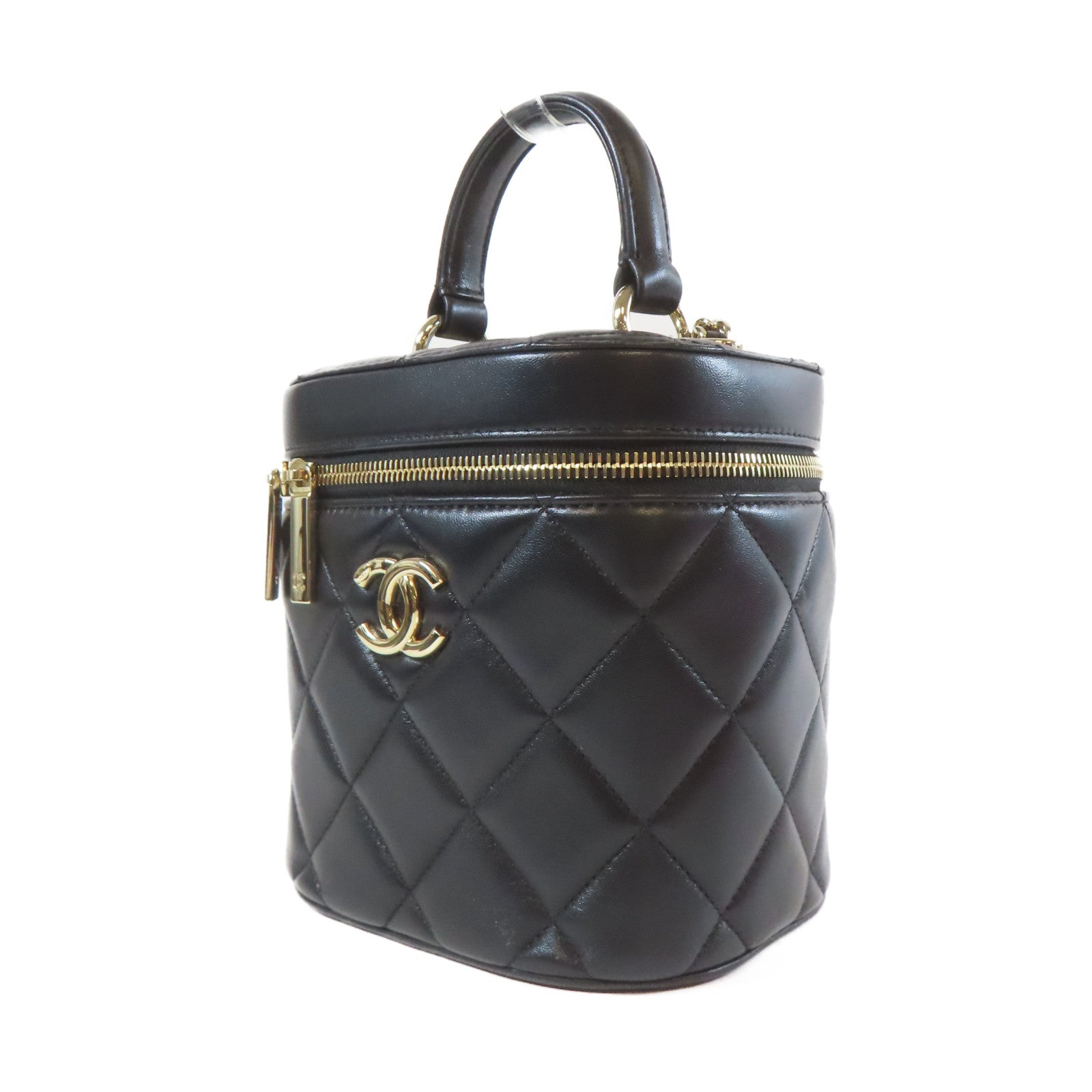 CHANEL 【激減優惠】菱格羊皮皮革Trendy CC Vanity Case金扣手挽肩背兩用袋黑色