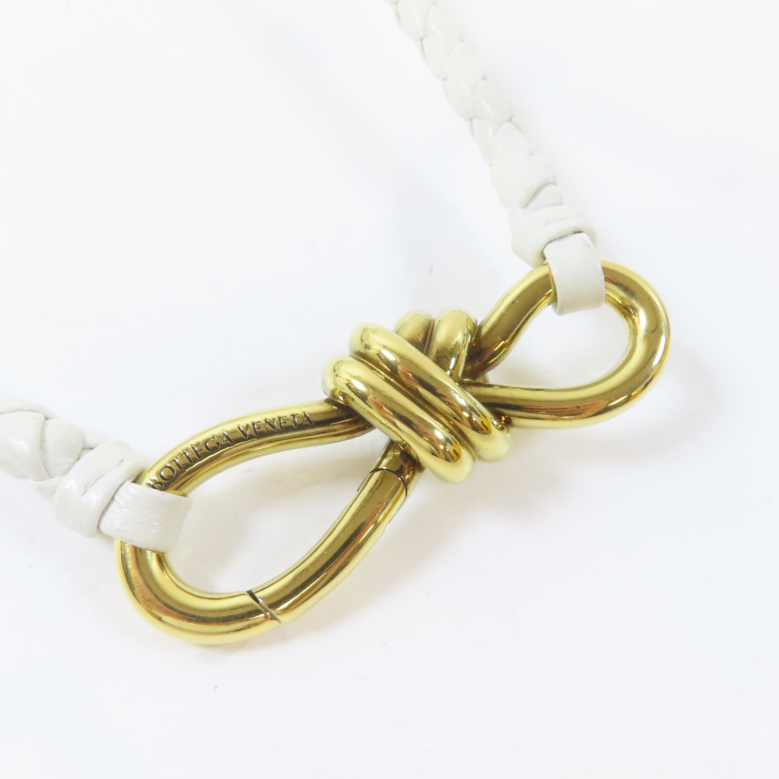 BOTTEGA VENETA 羊皮皮革East West Andiamo金扣手挽肩背兩用袋白色