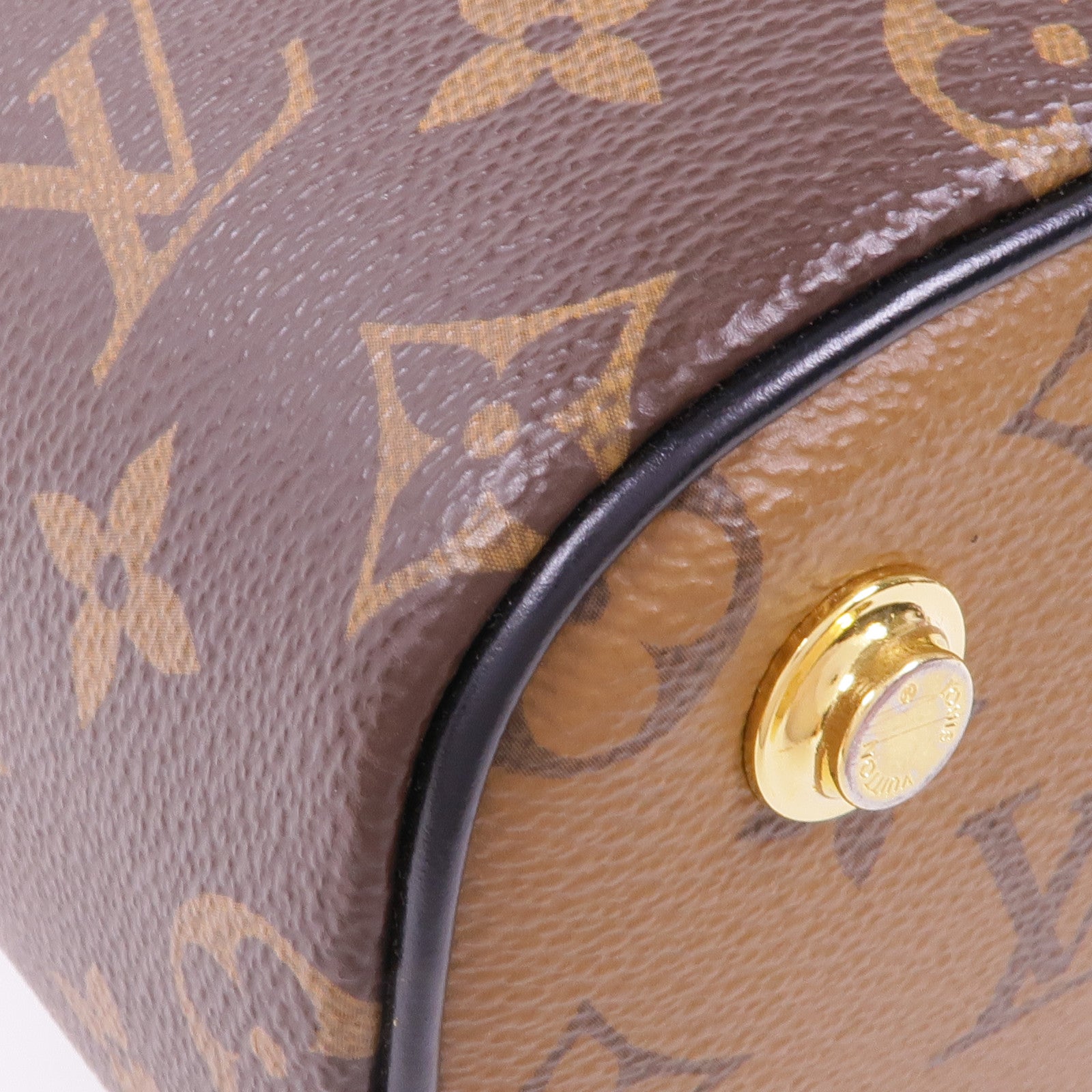 LOUIS VUITTON Monogram Reverse Vanity PM金扣手挽肩背兩用袋棕色