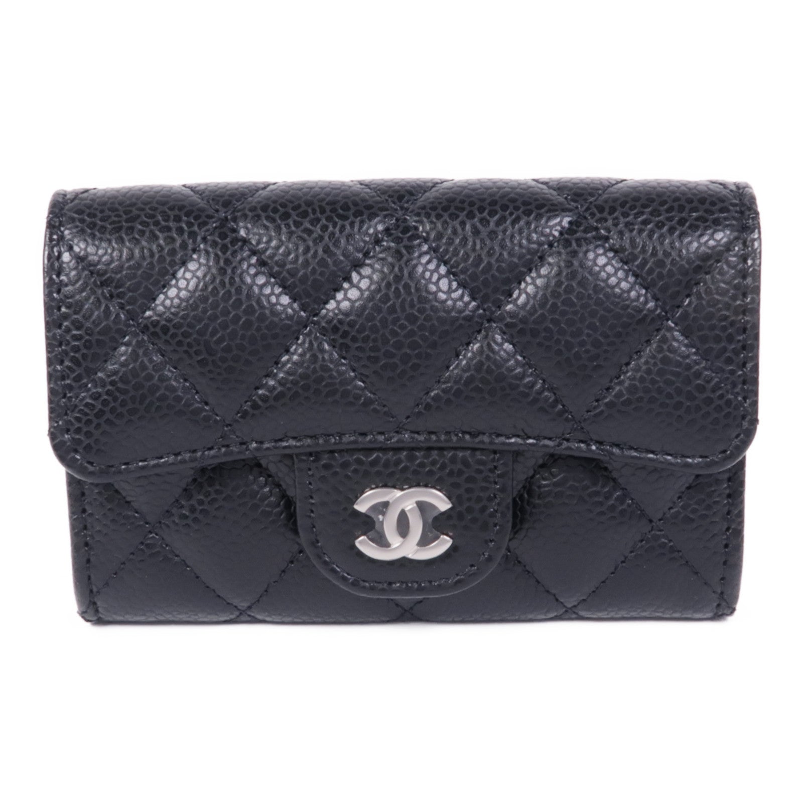 CHANEL 牛皮皮革Card Case銀扣卡片套