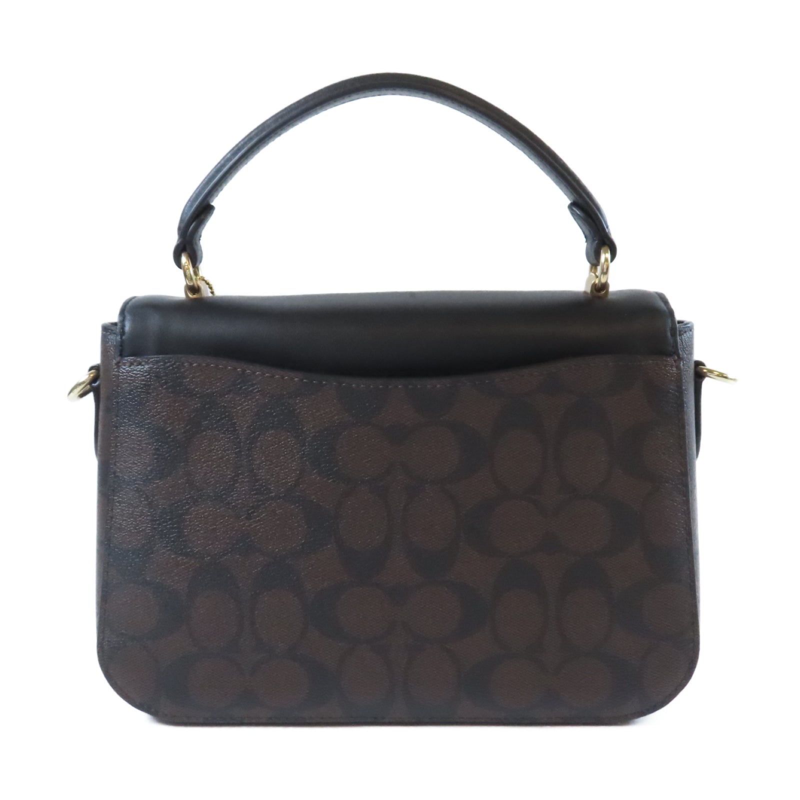 COACH 【激減優惠】羊皮皮革Shoulder Bag金扣手挽肩背兩用袋黑色/啡色