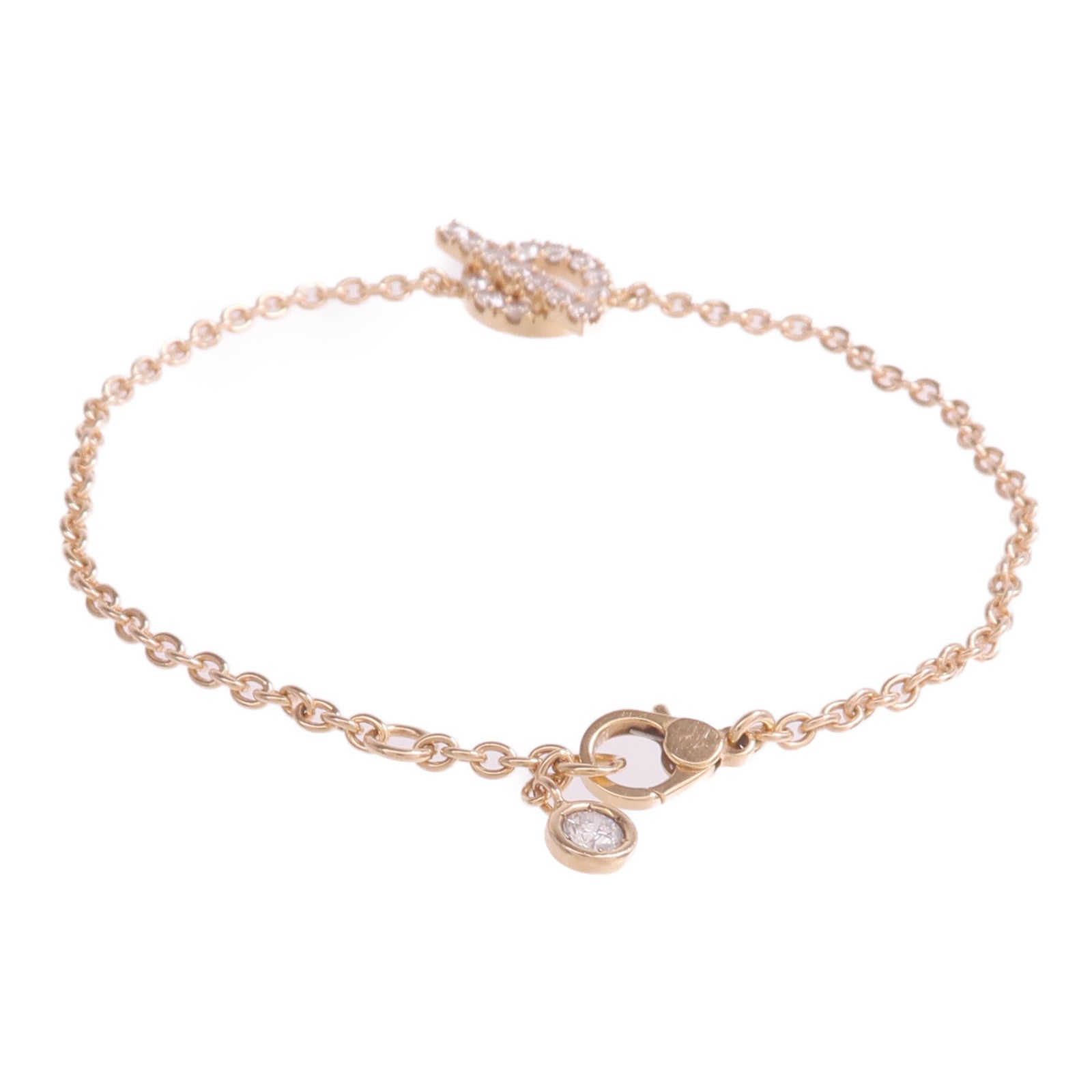 HERMES 18K玫瑰金Finesse Bracelet鑽石手鏈