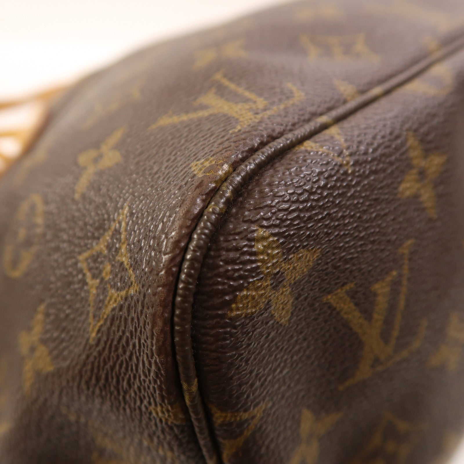 LOUIS VUITTON Monogram Neverfull MM金扣手挽袋