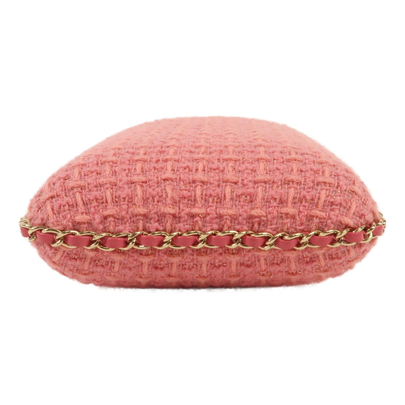 CHANEL 斜紋軟呢Phone Bag金扣鏈帶肩背袋