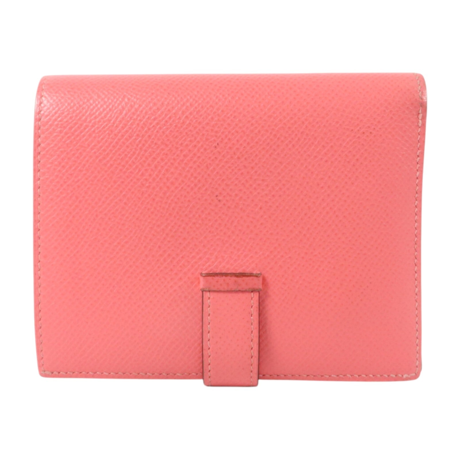 HERMES Epsom皮革Bearn Compact Wallet銀扣錢包Rose Azalee