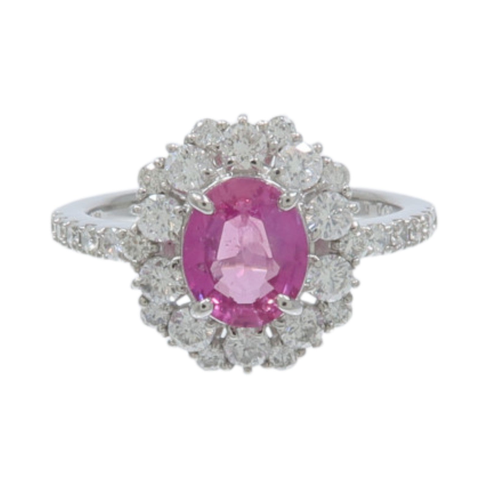 JEWELRY PT950鉑金Pink Sapphire Diamond Ring粉紅藍寶石/鑽石