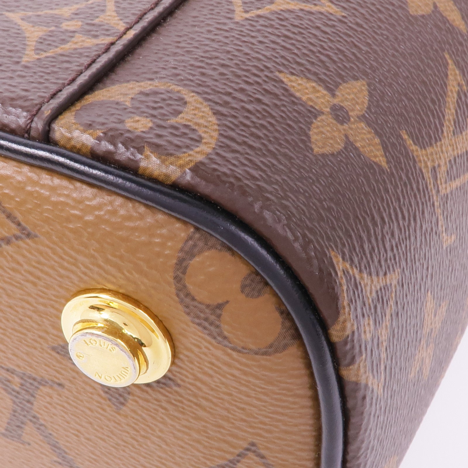 LOUIS VUITTON Monogram Reverse Vanity PM金扣手挽肩背兩用袋棕色