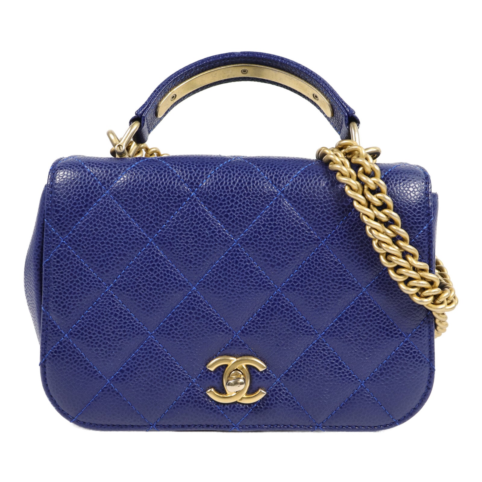 CHANEL 牛皮皮革Mini Carry Around Flap Bag鏈帶手挽肩背兩用袋