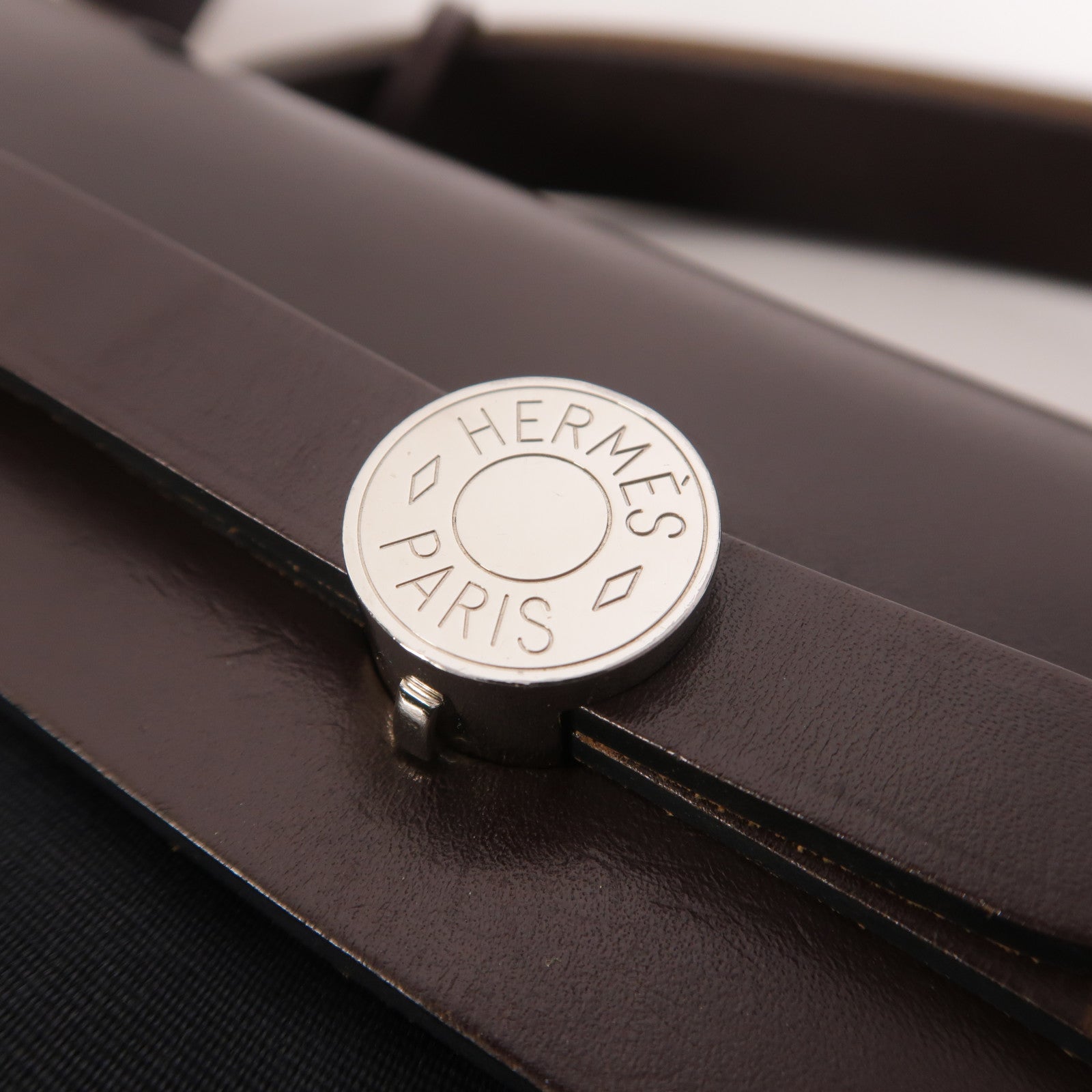 HERMES 帆布Herbag PM銀扣手挽肩背兩用袋