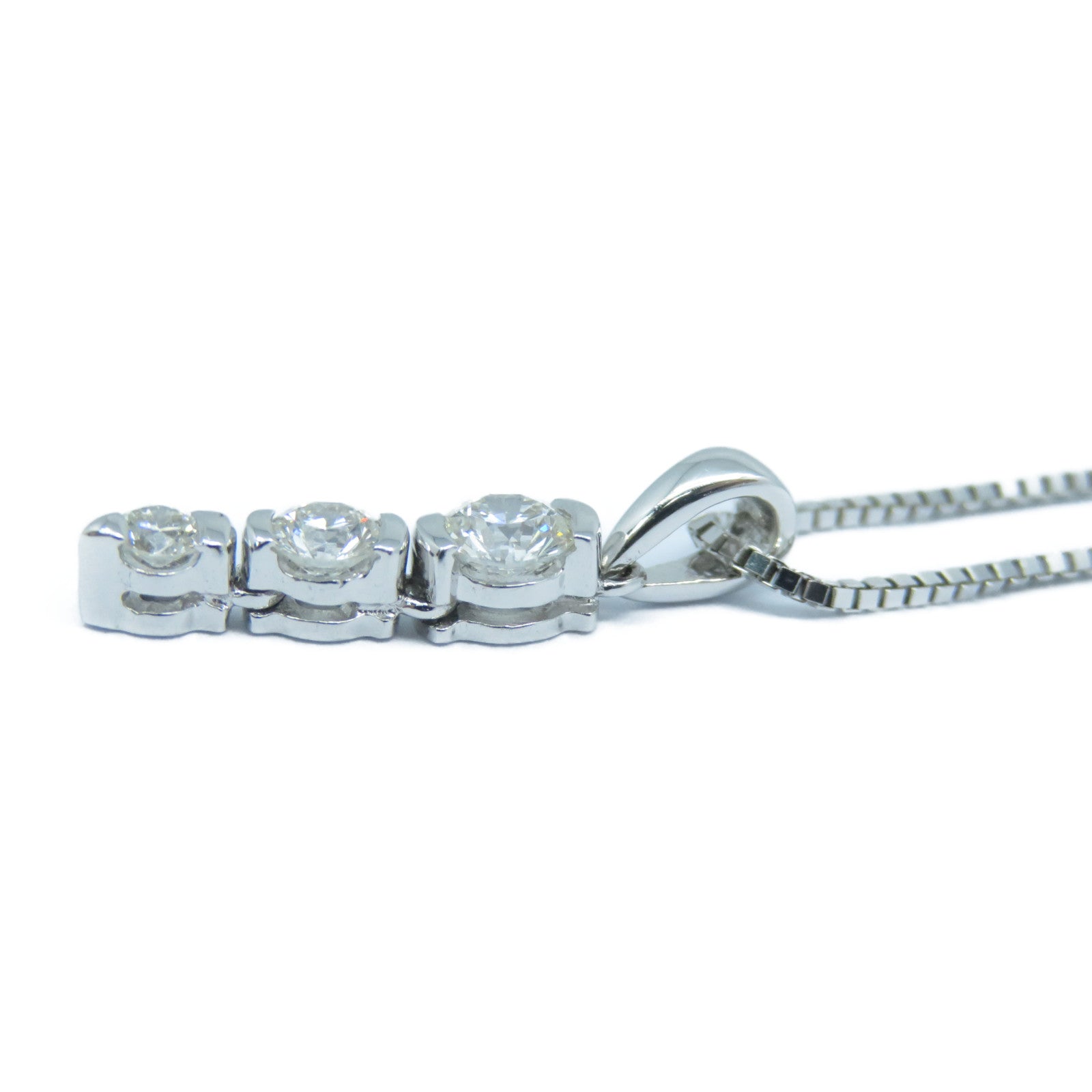 JEWELRY 【激減優惠】18K白金Diamond Necklace 0.40ct鑽石項鍊銀色