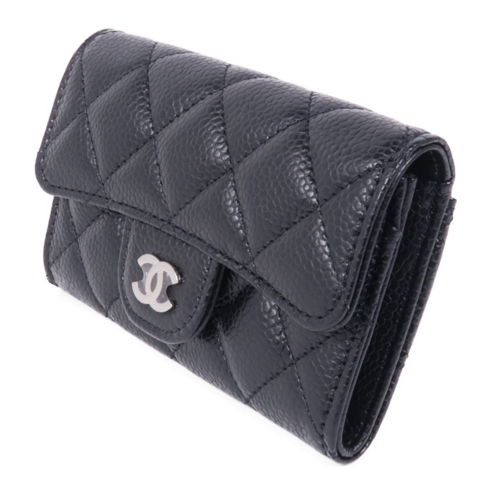 CHANEL 牛皮皮革Card Case銀扣卡片套